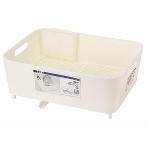 パール金属 パール金属 スキット 水が流れるトレー付水切りバスケット ホワイト HB-5963
