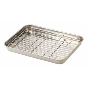 パール金属 パール金属 揚げクック ステンレス製天ぷらバット 23×17cm アイボリー HC-0603