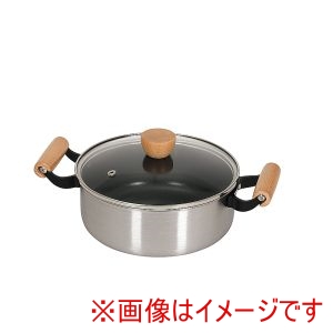 パール金属 Pearl パール金属 ファストクック 2層 鋼ダイヤモンドコート ガラス蓋付き 木柄 両手 鍋 20cm HC-0932