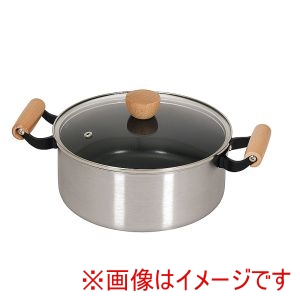 パール金属 Pearl パール金属 ファストクック 2層 鋼ダイヤモンドコート ガラス蓋付き 木柄 両手 鍋 22cm HC-0933