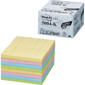スリーエム 3M スリーエム 3M 5004-K ポスト イット 75X25mm 4色混色100枚X80パッド=8000枚入