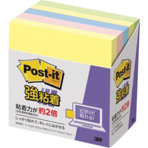 スリーエム 3M スリーエム 3M 654-5SSAP ポスト イット 強粘着 75X75mm 90枚X5パッド 4色混色