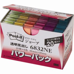 スリーエム 3M スリーエム 3M 6832NE ポスト イット ジョーブ パワーパック透明見出し 44X10mm