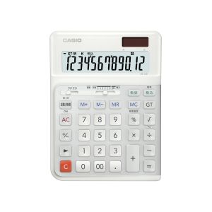 カシオ CASIO カシオ DE-12D-WE-N 人間工学電卓ジャストタイプ 白