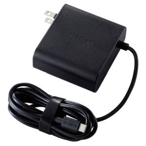 エレコム ELECOM エレコム ACDC-PD0465BK ノートPC用ACアダプター Type-C PD対応 65W ケーブル一体型 2m ブラック