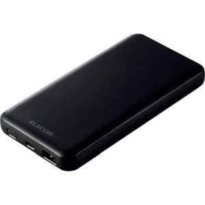 エレコム ELECOM エレコム DE-C28-10000BK モバイルバッテリー 10000mAh PD準拠 20W出力 USB-A出力1ポート Type-C入出力1ポート