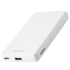 ELECOM エレコム エレコム DE-C27-7000WH モバイルバッテリー 7000mAh USB PD準拠 18W USB-A出力1ポート USB-C入出力1ポート ホワイト