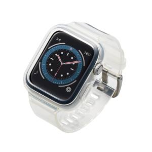 エレコム ELECOM エレコム AW-20MBBUCR Apple Watch 44mm バンパー バンド一体型 クリアデザイン ソフト クリア
