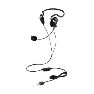 エレコム ELECOM エレコム HS-NB03SUBK 有線ヘッドセット 両耳ネックバンド USB-A 1.8m ブラック