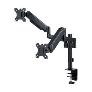エレコム ELECOM エレコム DPA-DL06BK モニターアーム ディスプレイアーム ダブルアーム ロング スプリング式 支柱 ブラック