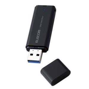 エレコム ELECOM エレコム ESD-EMC0500GBK 外付けSSD/ポータブル/USB3.2 Gen2 対応/小型/キャップ式/500GB/ブラック