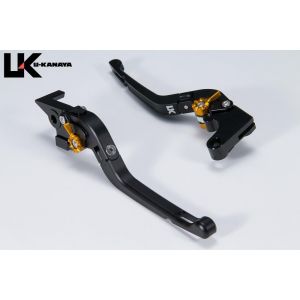 ユーカナヤ U-KANAYA U-KANAYA HO078-042-0711 レバーセット Rタイプ BK/GD (ツヤケシ) モンキー125 18- (JB02/JB03/JB05)