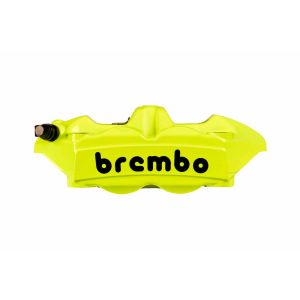 ブレンボ ブレンボ 120.9885.83 M-4 ラジアル モノブロック 4P キャリパー フルオイエロー ブラックロゴ 左 φ34 取付ピッチ:100mm