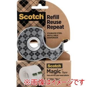スリーエム 3M スリーエム 123R スコッチ R上 植物由来66%の粘着剤を使用したメンディングテープ ステンレスディスペンサー付き 123R