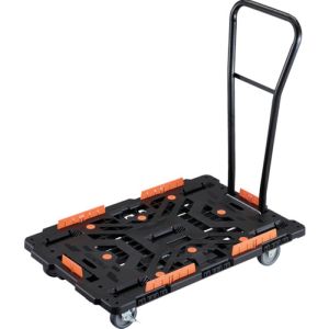 トラスコ中山 TRUSCO BT900KJ3S2H-E100 連結式樹脂製平台車 ビートル 自在3輪 内2輪ストッパー付 脱着式ハンドル付 柵付 メーカー直送 代引不可 北海道沖縄離島不可