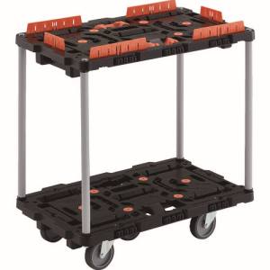 トラスコ TRUSCO トラスコ BT720KJ5-E100T 連結式樹脂製2段台車 ビートル 700X450 自在5輪 柵 とめたろう付 ハンドルなし メーカー直送 代引不可 沖縄 離島不可