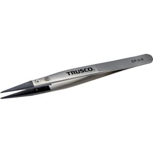 トラスコ TRUSCO トラスコ EP-0.6 ESDチップピンセット 先細型 先端幅0.6mm TRUSCO