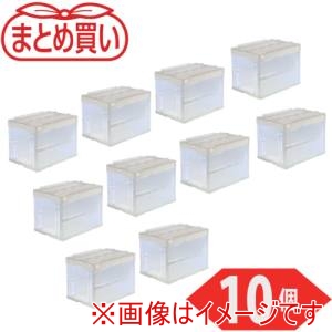 トラスコ中山 TRUSCO トラスコ中山 CRSC60N-TM-10P まとめ買い オリコン 折りたたみコンテナ60L スライドロックフタ付 透明 10個 メーカー直送
