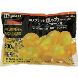 トラスコ中山 TRUSCO トラスコ中山 TBGF-500   【※軽税】塩タブレット 塩の力 500g大袋入 グレープフルーツ味