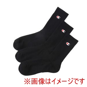 チャンピオン Champion チャンピオン C3-ZB722S 3P MIDDLE SOCKS ブラックXレッド 250