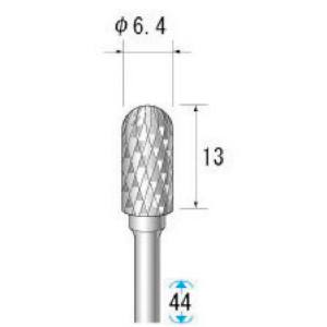 ナカニシ ナカニシ 24623 超硬アロイカッター 円筒先丸 ロー付 刃径6.3mm 刃長12.7mm