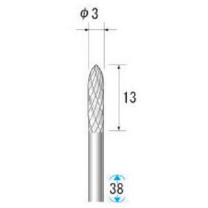 ナカニシ ナカニシ 24653 超硬アロイカッター テーパー オール超硬 刃径3mm 刃長12.7mm