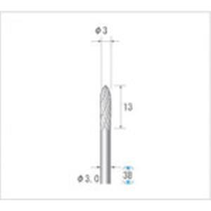 ナカニシ ナカニシ 24726 超硬カッター 砲弾 ダブルカット 刃径3mm 刃長12.7mm