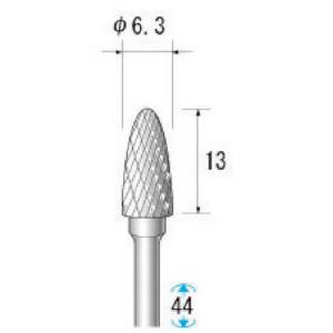 ナカニシ ナカニシ 24646 超硬アロイカッター 楕円 ロー付 刃径6.3mm 刃長12.7mm