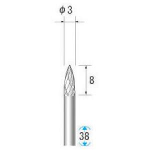 ナカニシ ナカニシ 24652 超硬アロイカッター テーパー オール超硬 刃径3.0mm刃長8.0mm