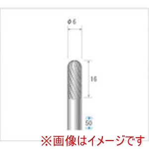 ナカニシ ナカニシ 21521 チタンコート超硬カッター 円筒先丸型 ダブルカット 直径6×16×軸直径6