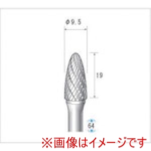 ナカニシ ナカニシ 21532 チタンコート超硬カッター 砲弾型 ダブルカット 直径9.5×19×軸直径6