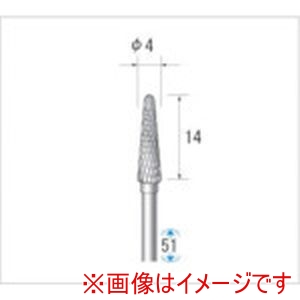 ナカニシ ナカニシ 23412 超硬カッター テーパー先丸型 ダブルカット 直径4×14×軸直径2.34