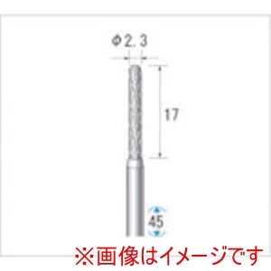 ナカニシ ナカニシ 24092 超硬カッター 円筒先丸型 ダブルカット 直径2.3×17×軸直径3