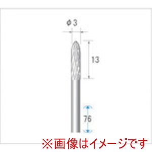 ナカニシ ナカニシ 24371 超硬カッター ロング 砲弾型 ダブルカット 直径3×12.7×軸直径3