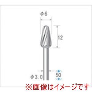 ナカニシ ナカニシ 24435 超硬カッター テーパー型 シングルカット 粗目 直径6×12×軸直径3