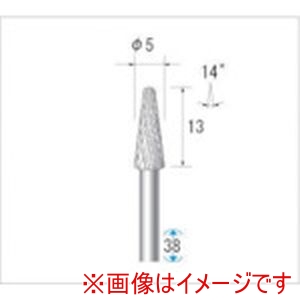 ナカニシ ナカニシ 24504 超硬カッター テーパー先丸型 ダブルカット 直径5×12.7×軸直径3 14°
