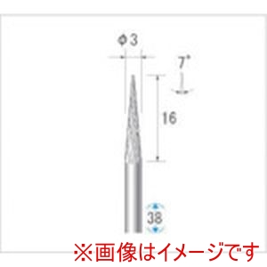 ナカニシ ナカニシ 24532 超硬カッター テーパー型 ダブルカット 直径3×16×軸直径3 7°