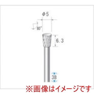 ナカニシ ナカニシ 24564 超硬カッター 逆テーパー型 ダブルカット 直径5×6.3×軸直径3 10°