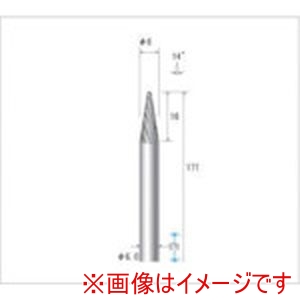 ナカニシ ナカニシ 26651 ロングシャフト超硬カッター テーパー型 ダブルカット 直径6×16×軸直径6 14°