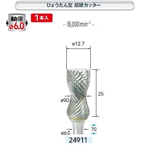 ナカニシ ナカニシ 24911 先端工具 ヒョウタン型超硬カッター