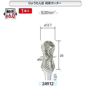 ナカニシ ナカニシ 24912 先端工具 ヒョウタン型超硬カッター