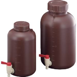 サンプラテック サンプラテック 2918 PE 広口 下口活栓付瓶 遮光 5L