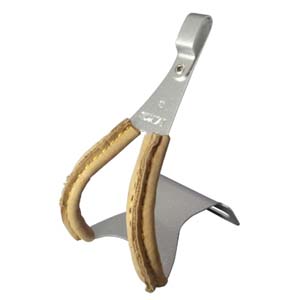 三ヶ島製作所 MKS MKS トゥクリップ Sサイズ TOE CLIP ALLOY w/leather 革付きアルミ製 ミカシマ 三ヶ島