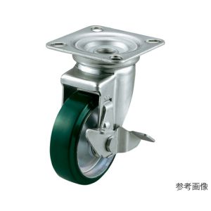 ユーエイキャスター YUEI ユーエイキャスター UWJ-100S 産業用キャスターシングルS付自在車 100径ウレタン車輪