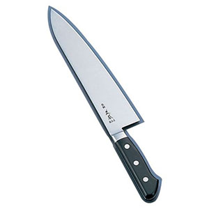 正本 正本 ハイパーモリブデン鋼 ツバ付牛刀 両刃 27cm