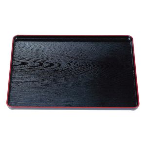 若泉漆器 若泉漆器 地木目長手盆 黒天朱 尺1寸 ABS樹脂