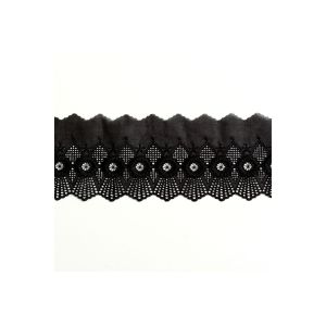 一井商店 一井商店 綿レース フラワー 幅9cm 14m巻 巻 黒 CL6739-09