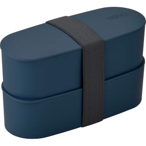 サーモス THERMOS サーモス DJT-600W NVY フレッシュランチボックス2段 300mlx2個 ネイビー