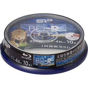 シリコンパワー Silicon Power SPBDRV25PWB10S 録画用BD-R 1-4倍速記録対応 インクジェットプリンタ対応 10枚スピンドル