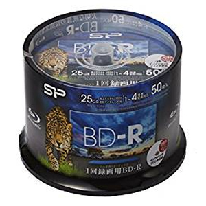 シリコンパワー Silicon Power SPBDRV25PWB50S 録画用BD-R 1-4倍速記録対応 インクジェットプリンタ対応 50枚スピンドル